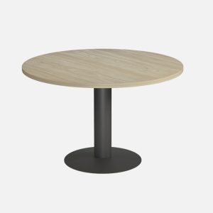 Mesa De Reunión Pie Disco Redonda Laminada